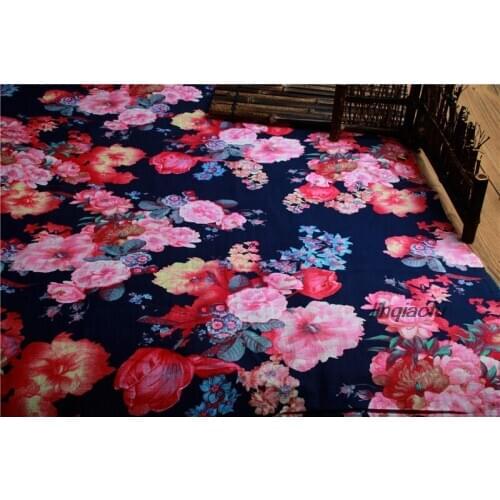 Cotton slub linen high-grade linen printed clothing fabric