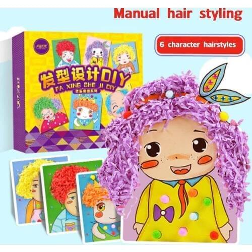 Craft Toys Family DIY Hair Stylist Handmade Creative Toys For Kids Kindergarten Art Craft DIY Toys Material Package Dimaond gift
