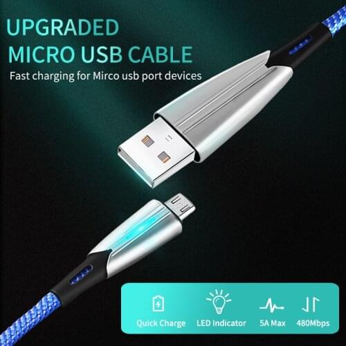 5A USB Type C Cable Micro USB Fast Charging Mobile Phone Android Charger Type-C Data Cord For Huawei P40 Mate 30 Xiaomi Redmi