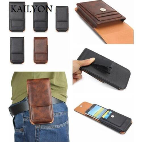 KAILYON For Samsung S7 edge S6 Edge Note 7 Note 5 Note 4 For iPhone 6 6S Plus Universal Leather Belt Clip Holster Phone Pouch