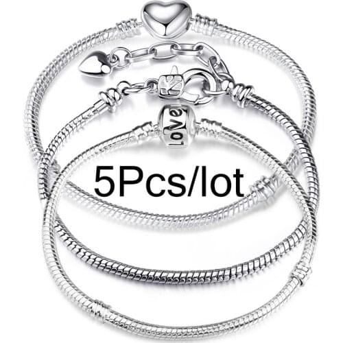5Pcs/lot Classic Trendy Basic Charm Bracelets DIY Elegant Snake Chain Brand Bracelets Bangles For Women Jewelry Special Offer