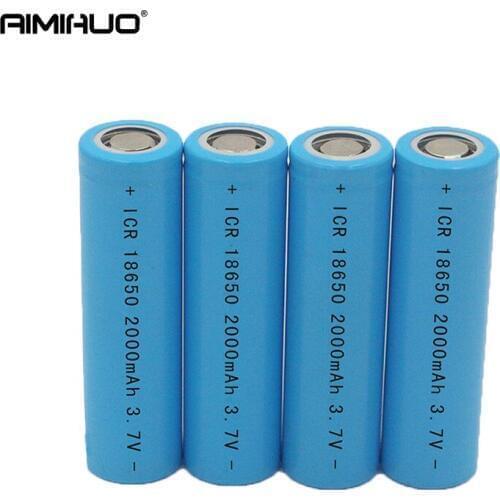 18650 Battery 3.7V 2000mAh Rechargeable Li-ion Battery for Led Flashlight Headlight Torch Batery Litio 18650 Cells high capacity