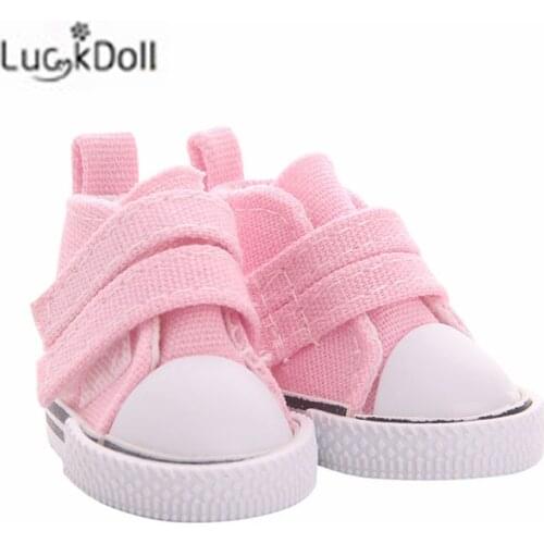 LUCKDOLL Fashion Summer New Solid Color Canvas Shoes For Toys 14.5 Inch Doll Accessories Girls Toys,Generation,Birthday Gift
