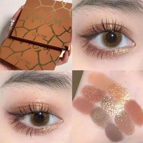 9Colors Matte Eyeshadow Makeup Kit Wild Glitter Shimmer Nude Eye Shadow Brown Eye Pigment Eye Shadow Powder Palette