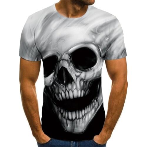 2021 Summer Skull Demon Theme Mens T-shirt Horror 3D Tops Fashion T-shirt Mens O-Neck Shirt Boy Clothing Large Size Streetwear