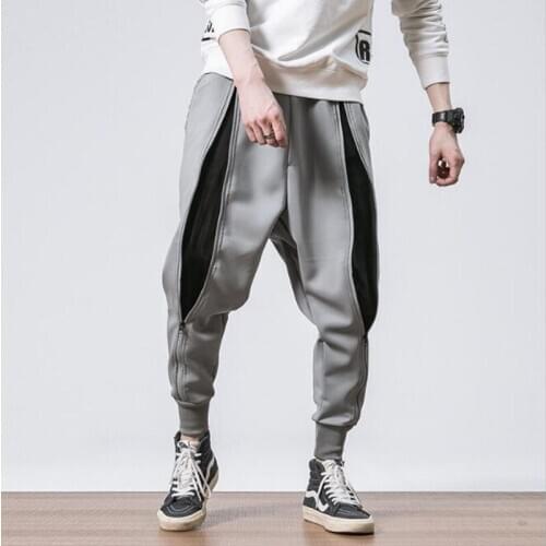 Men Pants Hip Hop Harem Joggers Pants New Male Trousers Mens Joggers Solid Multi-pocket Pants Sweatpants M-4XL