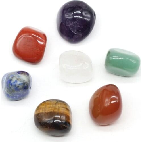 Natural Stone Loose Beads Irregular 7 Chakra Healing Amethysts Crystal Tiger Eye Lapis Lazuli Wine Stone Charms for Soft Spirit