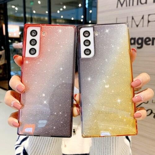 New Square Glitter soft silicon case for Samsung A02S A20 A30 M10S A50 A70 A11 A21 A21S A31 A12 A32 A42 A52 A72 A91 A81 5G Cover