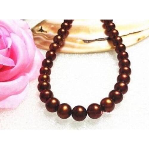 18" K GOLD HUGE AAA+ 9-10MM PERFECT SOUTH SEA CHOCOLATE PEARL NECKLACE CLASPt