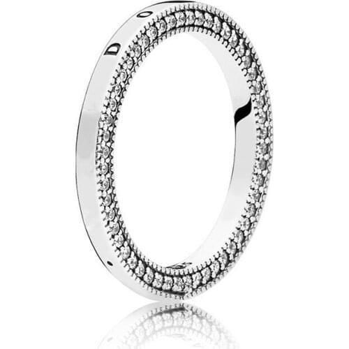 Pan Jiachun silver ring with logo emblem logo love S925 silver ring personality double-sided stackable joint ring female