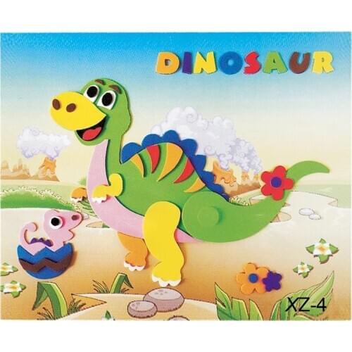 1Pc DIY Can Rotate Cartoon Animal 3D EVA Foam Sticker 20 Designs Puzzle Series Early Learning Education Toys for Children Random