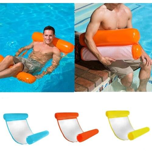 Floating Water Hammock Float Lounger Floating Toys Inflatable Floating Bed Chair Swimming Pool Hammock Bed Pool Accessories