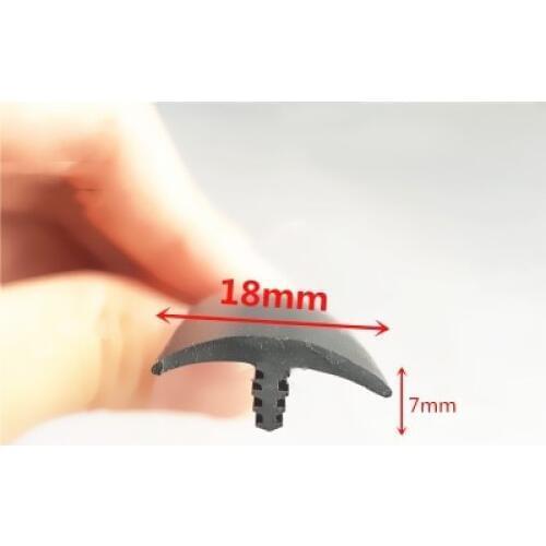 Rubber T Strip Glass Metal Wood Panel Edge Encloser Shield 18x7mm x 1m Black