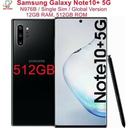 Samsung Galaxy Note10+ Note10 Plus 5G N976B 512GB ROM 12GB RAM Global Version 6.8" Octa Core Exynos 9825 Original Cell Phone