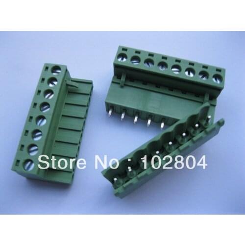 Pitch 5.08mm 8 pin Screw Terminal Block Connector Pluggable Type Green 100 Pcs Per Lot Brand New HOT Sale High Quality