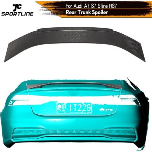 Carbon Fiber Rear Trunk Boot Lip Wing Spoiler for Audi A7 S7 Sline RS7 Sedan 2019 2020 Rear Trunk Boot Lip Wing