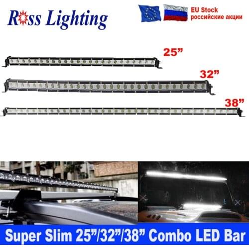 Ultra Slim LED Light Bar Single Row 20" 25" 32" 38 inch 120W 150W 180W For SUV 4X4 Offroad Combo LED Bar Fog Lamp