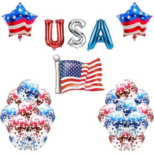 Independence Day Balloon Party Decoration Balloon USA Aluminum Film Balloon Independence Day Party Supplies