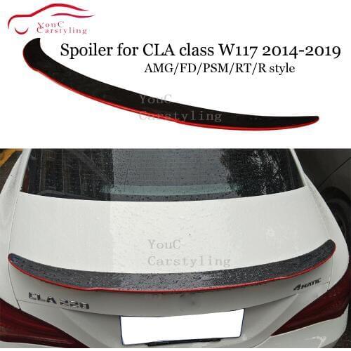 W117 Carbon Fiber AMG/FD/PSM/RT/R Rear Spoiler for Mercedes CLA class C117 2013 - 2019 CLA180 CLA200 CLA250 Rear Wing Trunk Lip