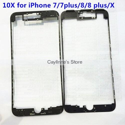 10pcs Front LCD Frame With Hot Melt Glue for iPhone 7 7plus 8 8 plus X 4.7" 5.5" Bracket Housing Middle Bezel Replacement