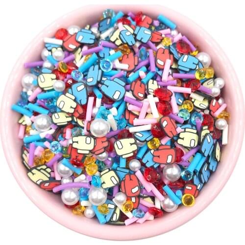 100g/lot Mixed Cartoon Polymer Slice Rhinestone Clay Sprinkles for Crafts Making DIY Slime Filling Material Nail Art Decoration