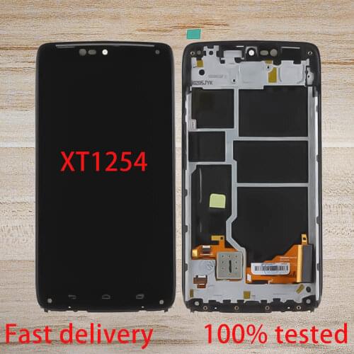 100% Tesded For Motorola Droid Turbo XT1254 LCD Display Touch Screen Touch With Frame For Moto Maxx Screen XT1225 LCD Display