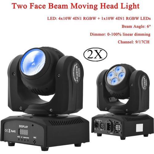 2Pcs/Lot NEW Mini Laser Stage Lighting Two Face Beam Moving Head Light DMX512 For Party Bar DJ Disco Stage Lighting KTV Lamp