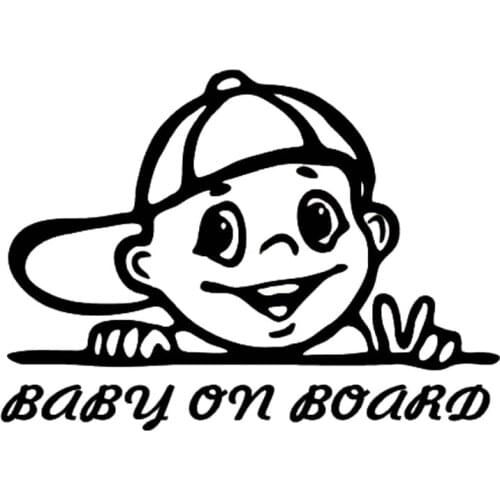 20.9*14.9CM Naughty Boy Car Styling BABY ON BOARD Creative Car Stickers And Decal Black/Silver C9-2320