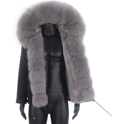 2021 Fashion Outerwear Winter Jacket Real Fox Fur Coat Parka Warm Thick Winter Jacket Real Fur Coat Man Short Clothing