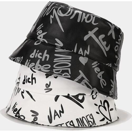 2021 PU Bucket Hat Men Hats for Women Panama Hip Hop Caps Fisherman Cap Casquette Chapeau Femme Gorro Muts Gorras Cappello Donna