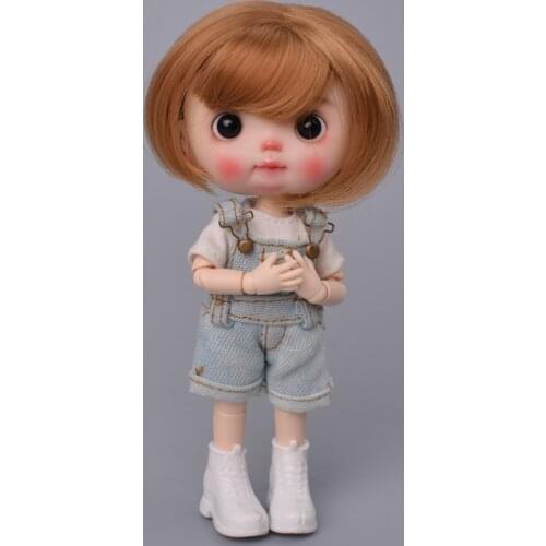 Aidolla 1/8 BJD Doll Wig Short Bangs BOBO Head Straight Hair Soft Fiber Doll Accessories For DIY BJD SD Doll Girls Gift