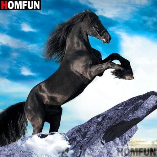 Homfun Full Square/Round Drill 5D DIY Diamond Painting "Horse scenery" 3D Embroidery Cross Stitch Home Decor Gift A10943