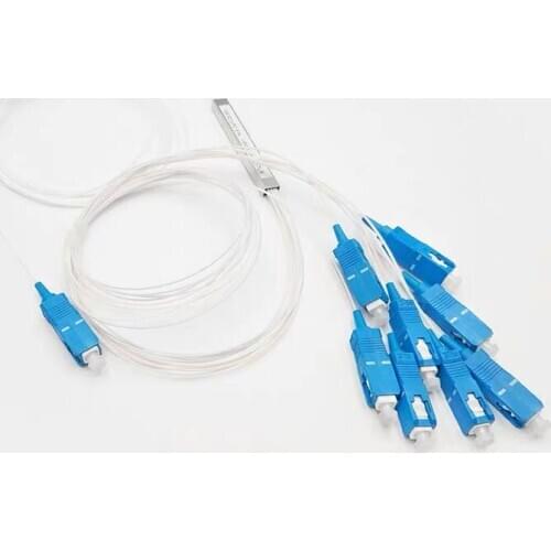 Free Shipping10pcs/lot 1x8 SC/UPC Mini Blockless 1*8 SC/ UPC Connector Fiber Optic Splitter