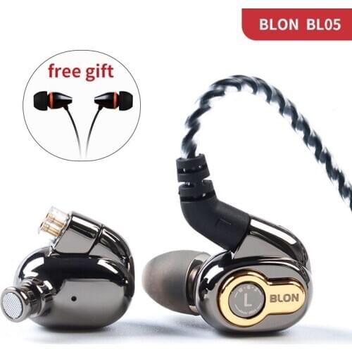 Blon BL-05 BL05 with 2nd generation 10mm Carbon Nanotube Diaphragm High Dynamic HIFI Earphone with 3.5mm gold plated L plug V KZ