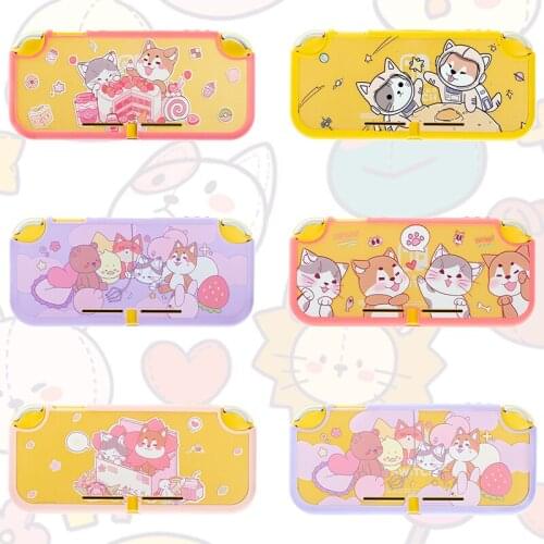 Cute Cat Dog Switch Lite Case Protective Shell Back Grip Housing NS Lite Controller Case For Nintendo Switch Lite Accessories