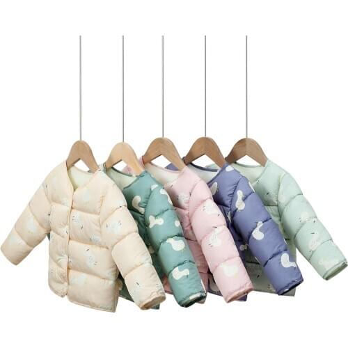 2020 Cute duck print cotton jacket Newborn Infant Baby Boys Girls Long Sleeve Cartoon Jacket Outwear Coat Outfits Korean wild M5