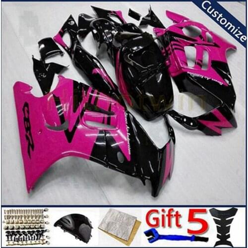 Custom motorcycle panels Body Kit For CBR600F3 1997 1998 CBR600 F3 97 98 ABS plastic motor Fairing kit pink black