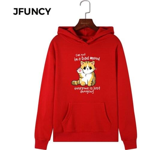 JFUNCY 2020 New Print Women Hoodie Long Sleeve Autumn Pullover Female Hooded Sweatshirt Woman Casual Hoodies Sportwear