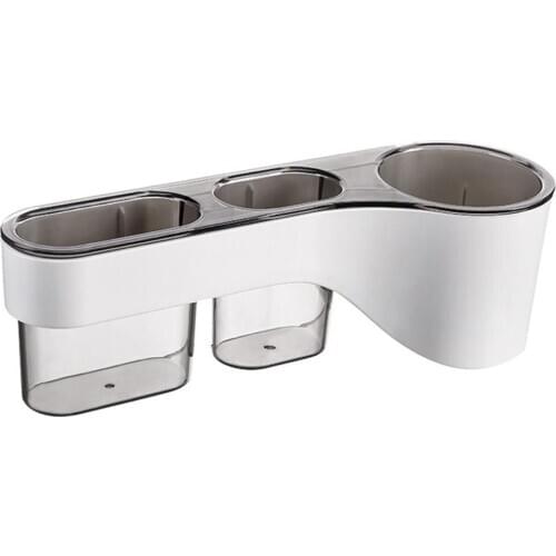 Adhesive Hair Dryer Holder Wall Mounted Hair Dryer Hanging Rack With Organizer Cup Styling Tools Storage Rack Organizer