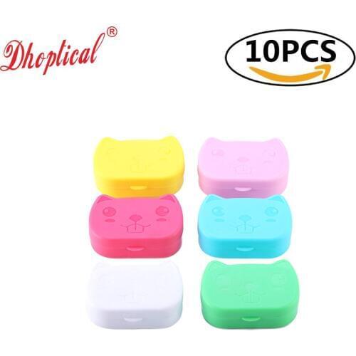 10pcs contact len cases lovely cat 10pcs contact lens box colorful case by dhoptical