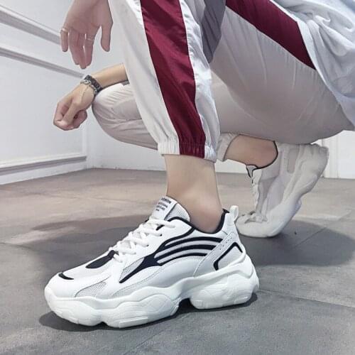 Fashion Korean version of male students thick-soled dad shoes outdoor casual sneakers lightweight breathable mesh mens shoes