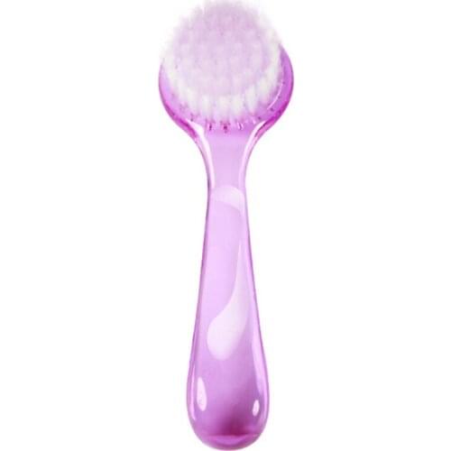 Round Head Nail Art Powder Dust Remover Cleaning Brush with Clear Plastic Long Handle Cover Pedicure Manicure Tools