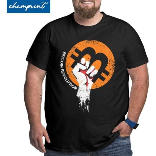 Men T-Shirt Crypto Funny Big Tall Tee Shirt Bitcoin Btc Blockchain Geek T Shirt Plus Size Big Size Large 4XL 5XL 6XL Tops