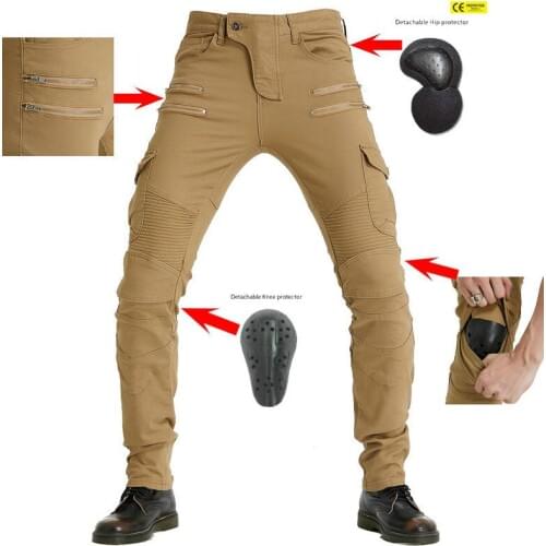 Outdoor riding mens motorcycle jeans, zipper protector equipped with safe riding jeans, four colors to choose from. New 2021