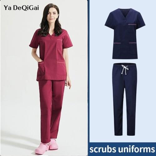 New Health services suits Short-sleeved Beauty salon Work uniforms Beautician shirt tops/Suits pet costume women clothes summer