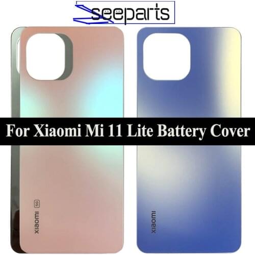 New Original For Xiaomi Mi 11 Lite Battery Cover Back Glass Panel Rear Housing Case Mi11 Mi 11 Lite Back Battery Cover Door