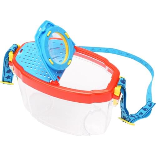 Plastic Transparent Insect Catcher Bug Viewer Observation Magnifier Container 6X Optical Lens Child Kids Toddlers Science Early