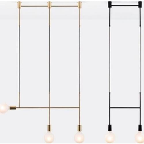 Post-modern Vintage Loft DIY Geometric Line Led E27 Pendant Light for Dining Room Bar Foyer 1/2/3/5 Heads Suspension Lamp 1720
