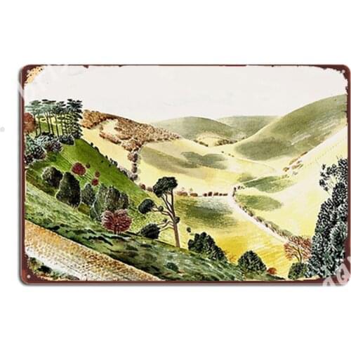 Ravilious - The Causeway, Wilton Downs Metal Signs Garage Club Plates Cinema Kitchen Design Tin sign Posters