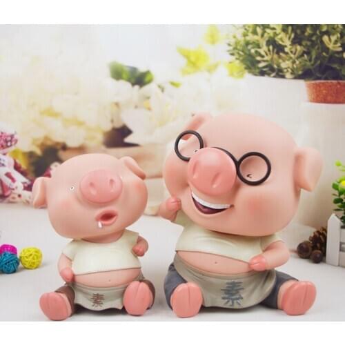 Piggy Pig sitting Posture Home Resin Craft Ornaments Money Box Piggy Bank Cash Moneybox Coin Box Piggy Bank